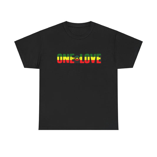 One Love Jamaica Marley Rasta Unisex Heavy Cotton Tee Shirt