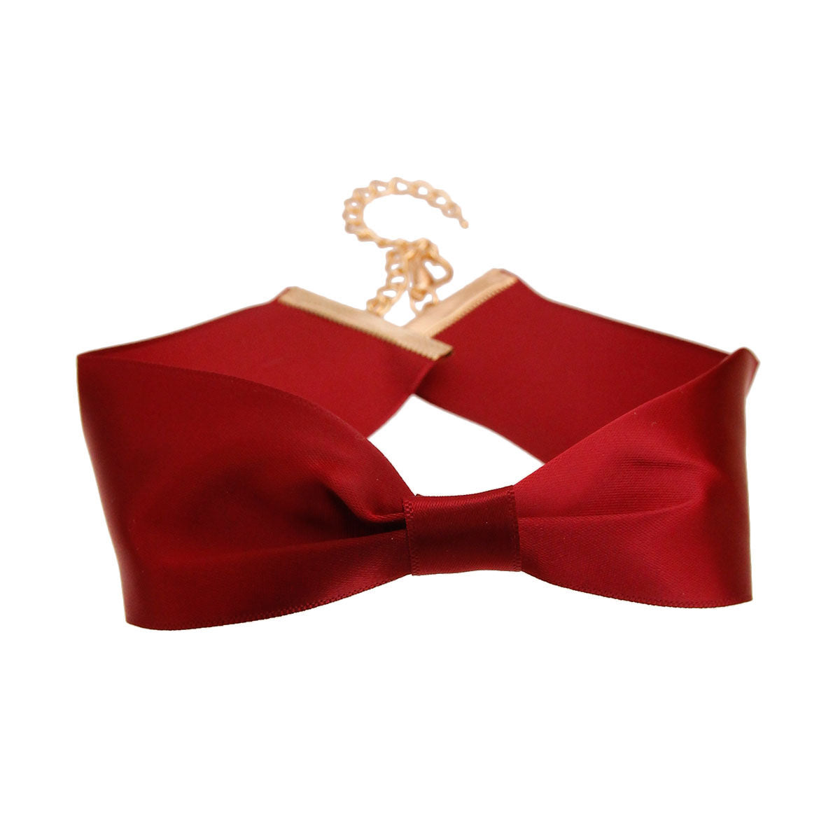 Burgundy Satin Bow Choker