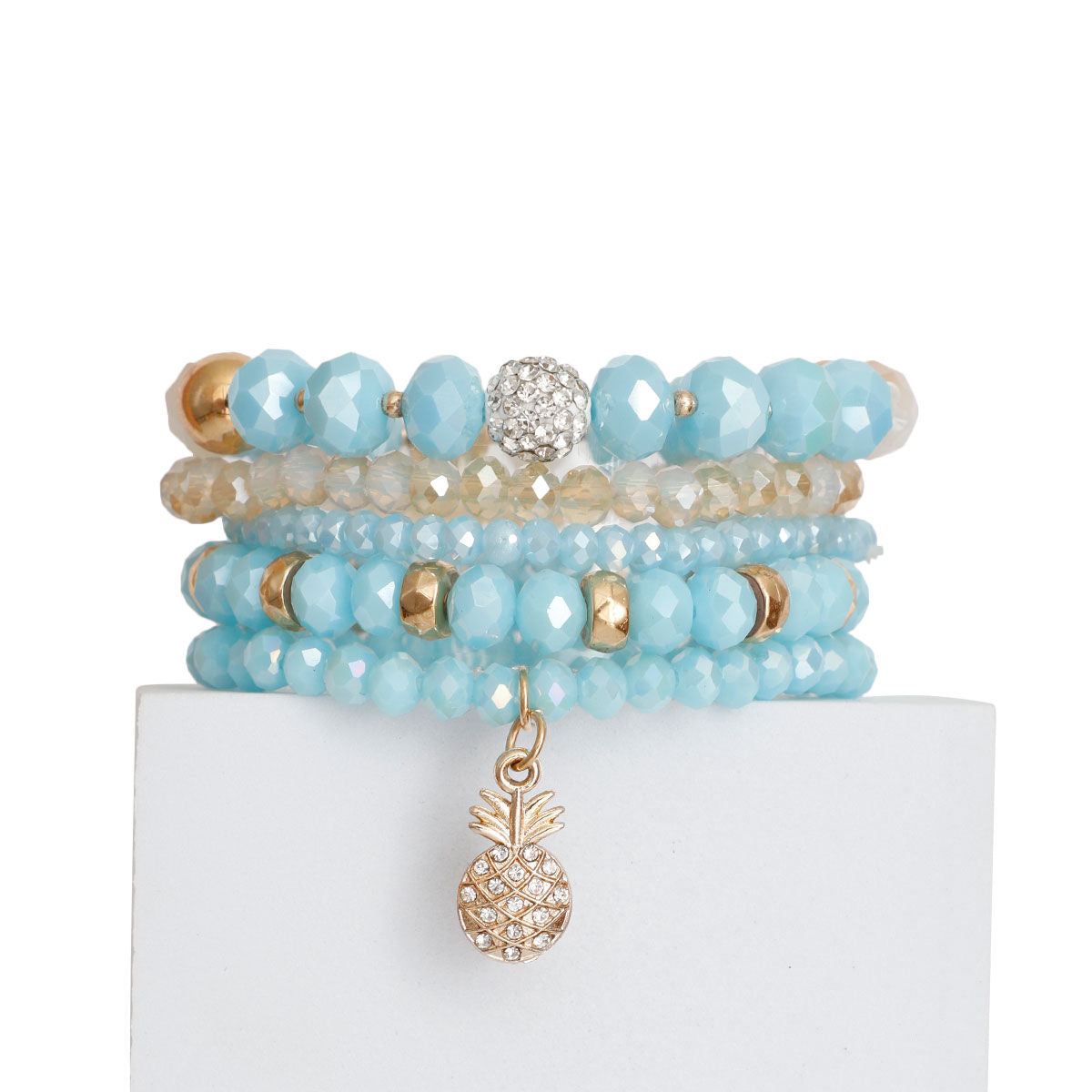 Light Blue Pineapple Charm Bracelets