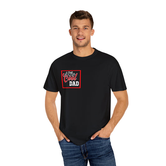Black Cool Dad Garment-Dyed T-shirt, on Model
