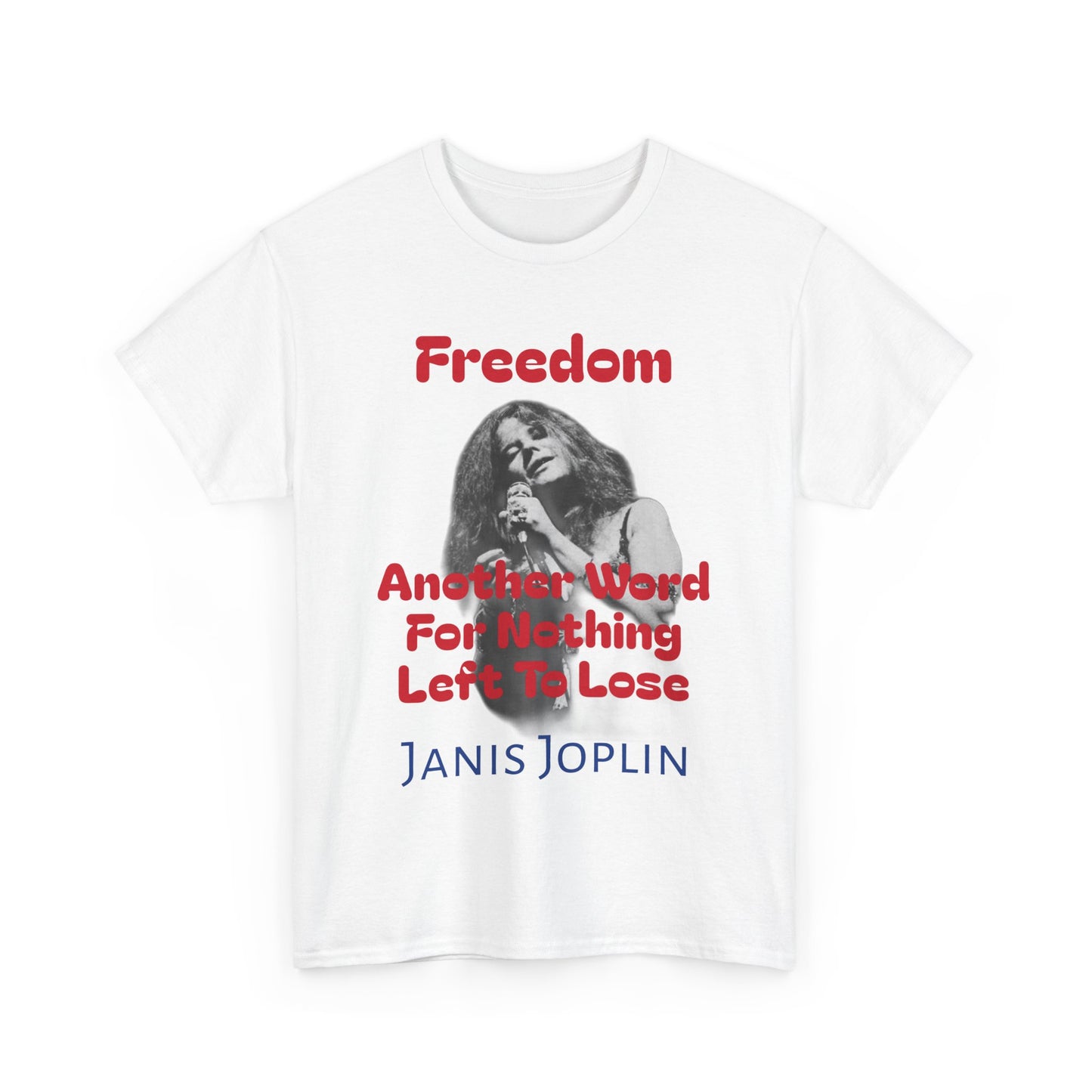 White Janis Joplin Freedom Tee Shirt