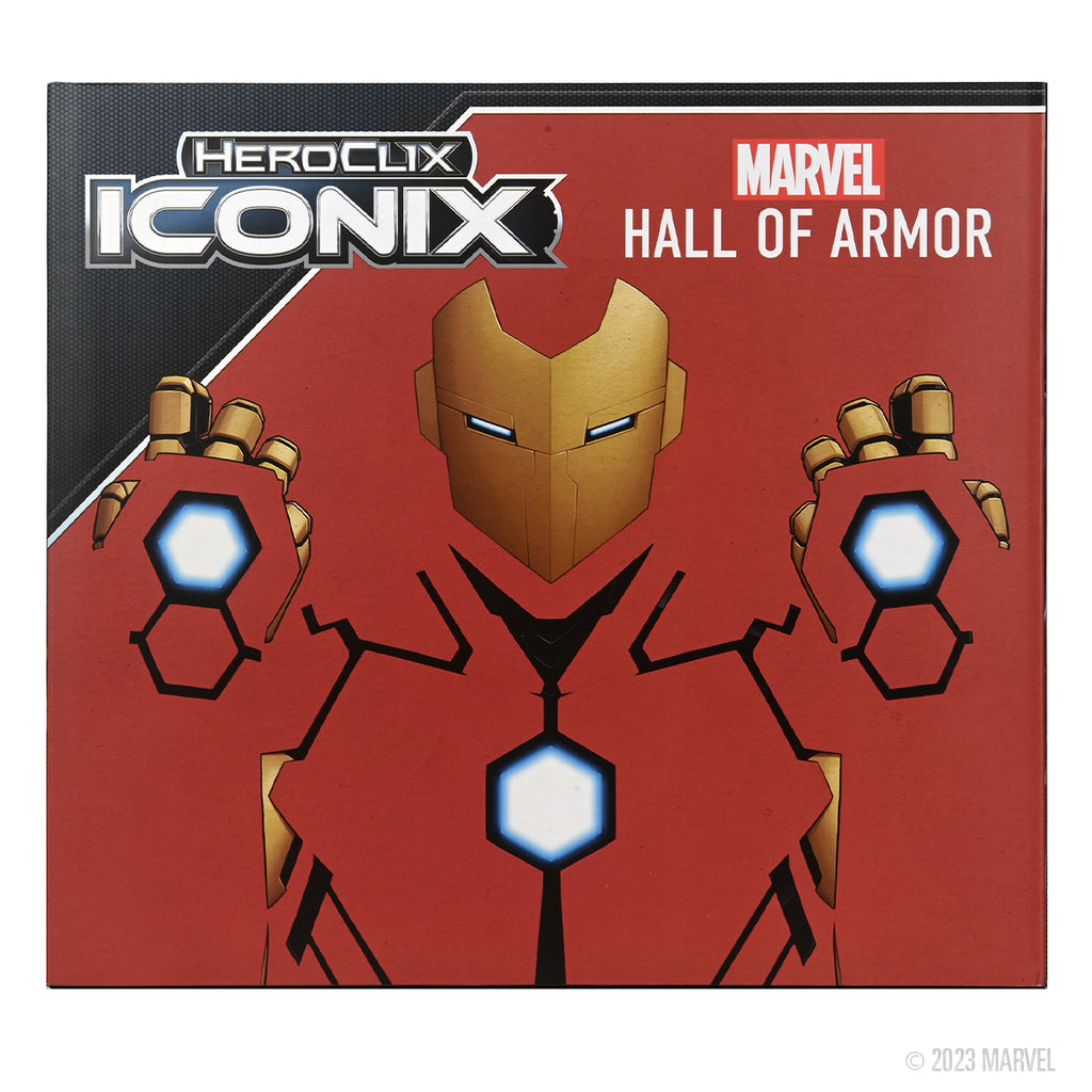 Marvel HeroClix Iconix Hall of Armor game box with Iron Man design.