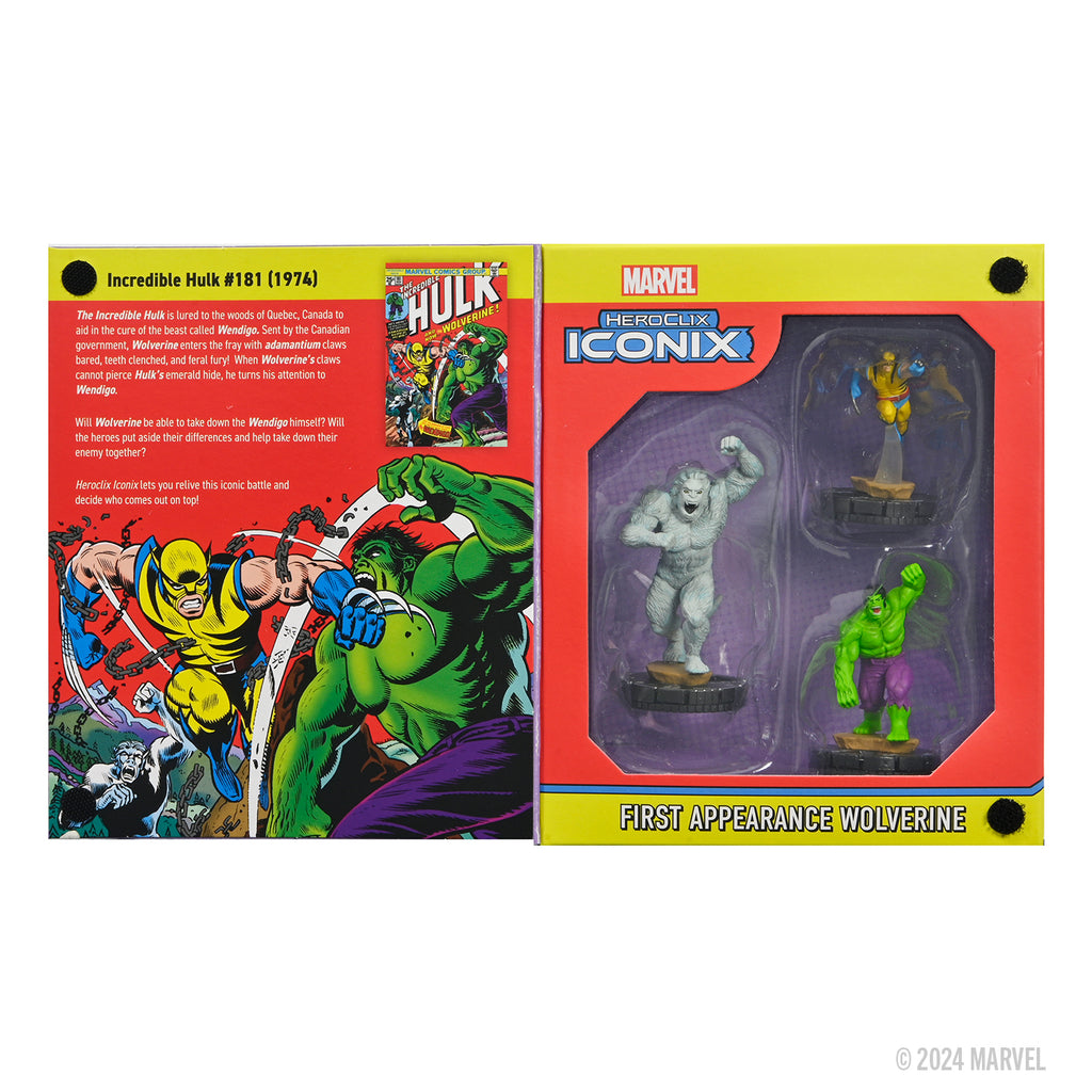 Marvel Iconix action figure packaging with Hulk and Wolverine on a white background