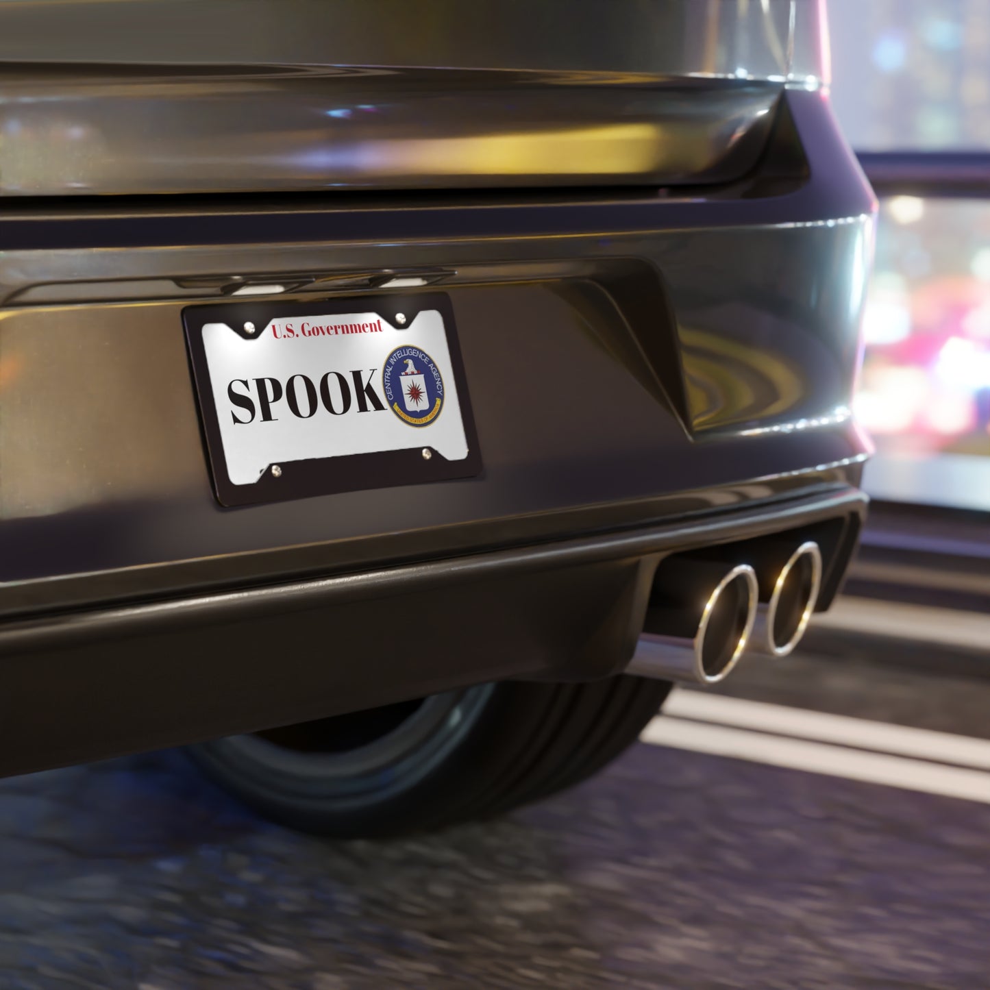CIA Spook Vanity License Plate