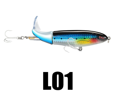 Colorful fishing lure with 'LO1' label on a white background