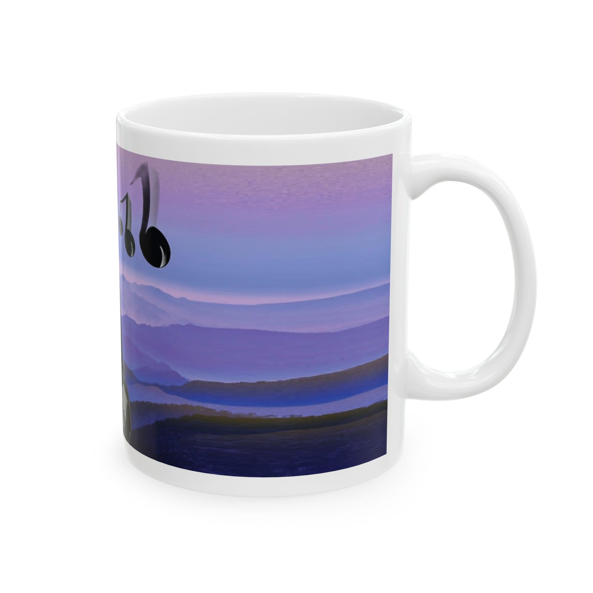 Left Side View Jimi Hendrix Purple Landscape Ceramic Mug