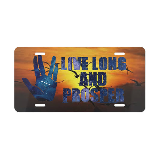 Live Long And Prosper Sunset Background Vanity License Plate