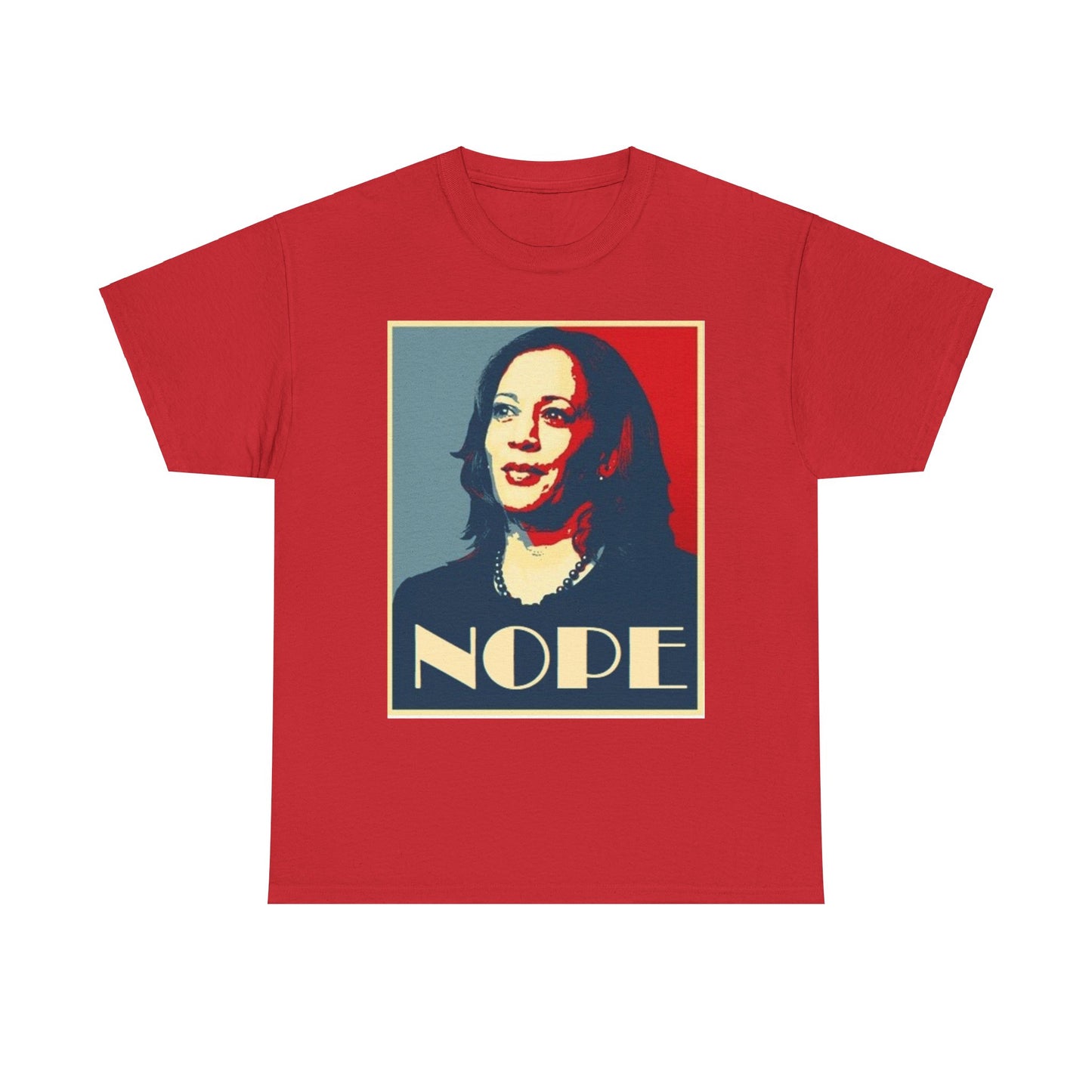 Red Kamala Harris - NOPE Unisex Heavy Cotton Tee Shirt