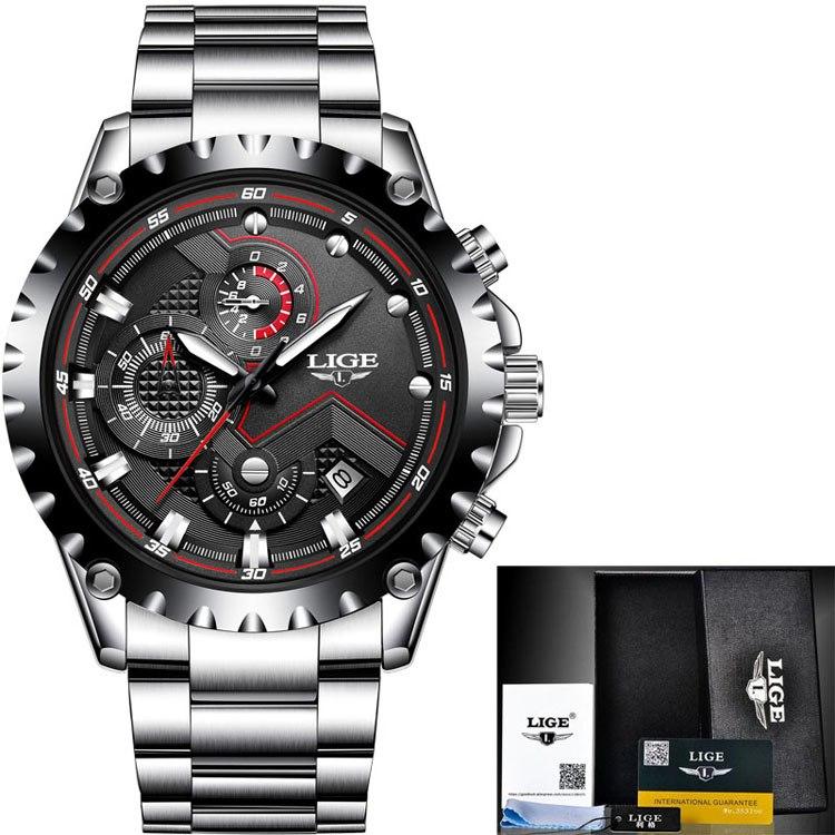 Business Elegant Men's  Watch With Chronometers Day View  Fluorescent Hands Excellent Look Unique Design Perfect Gift For Your Man