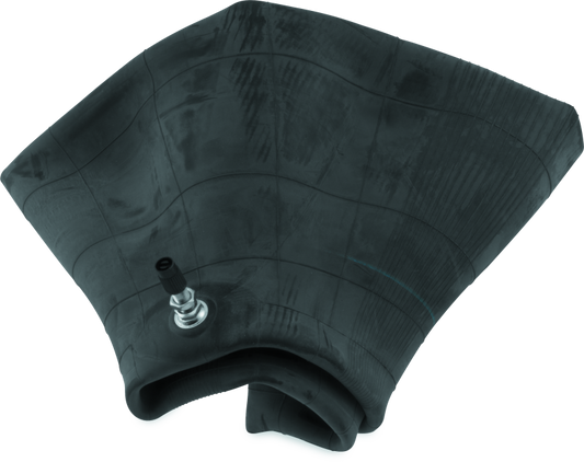 Black tire tube on a white background