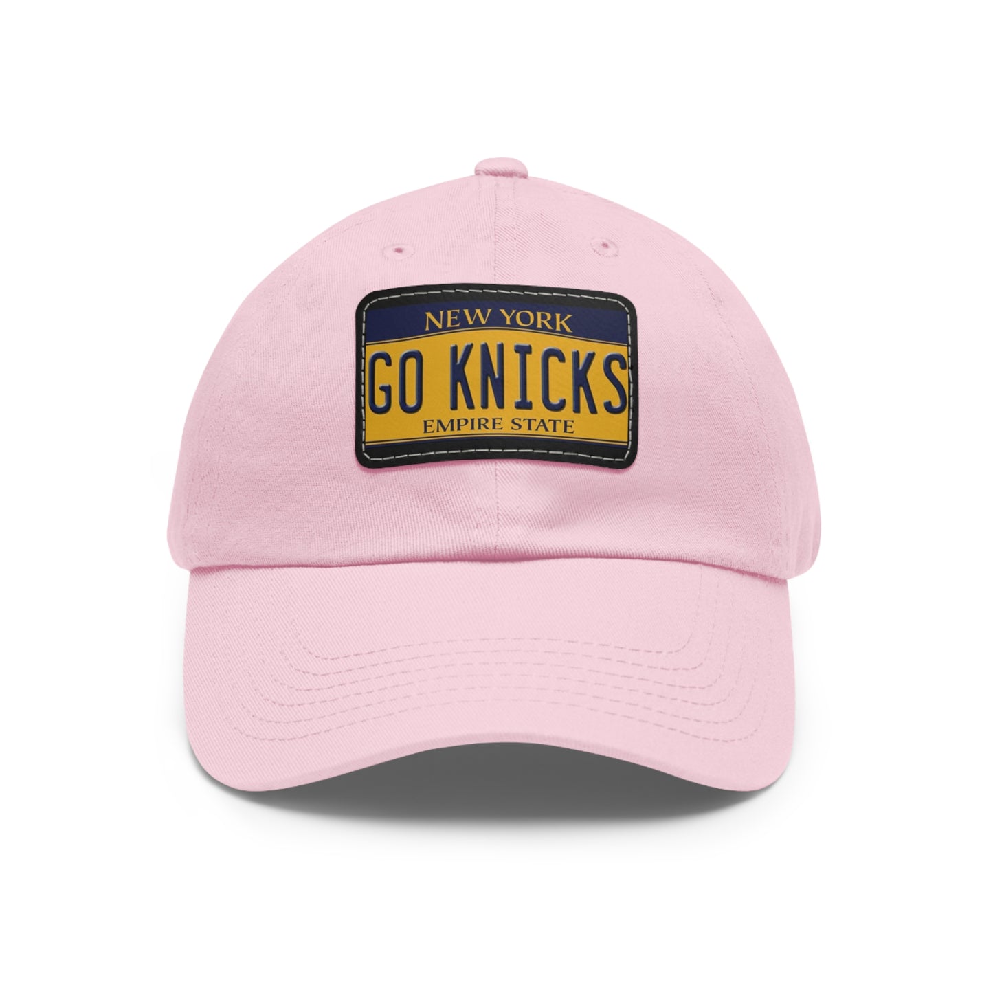 Pink Go Knicks Hat with Leather Patch 