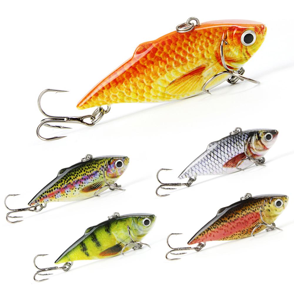 Set of colorful fishing lures on a white background