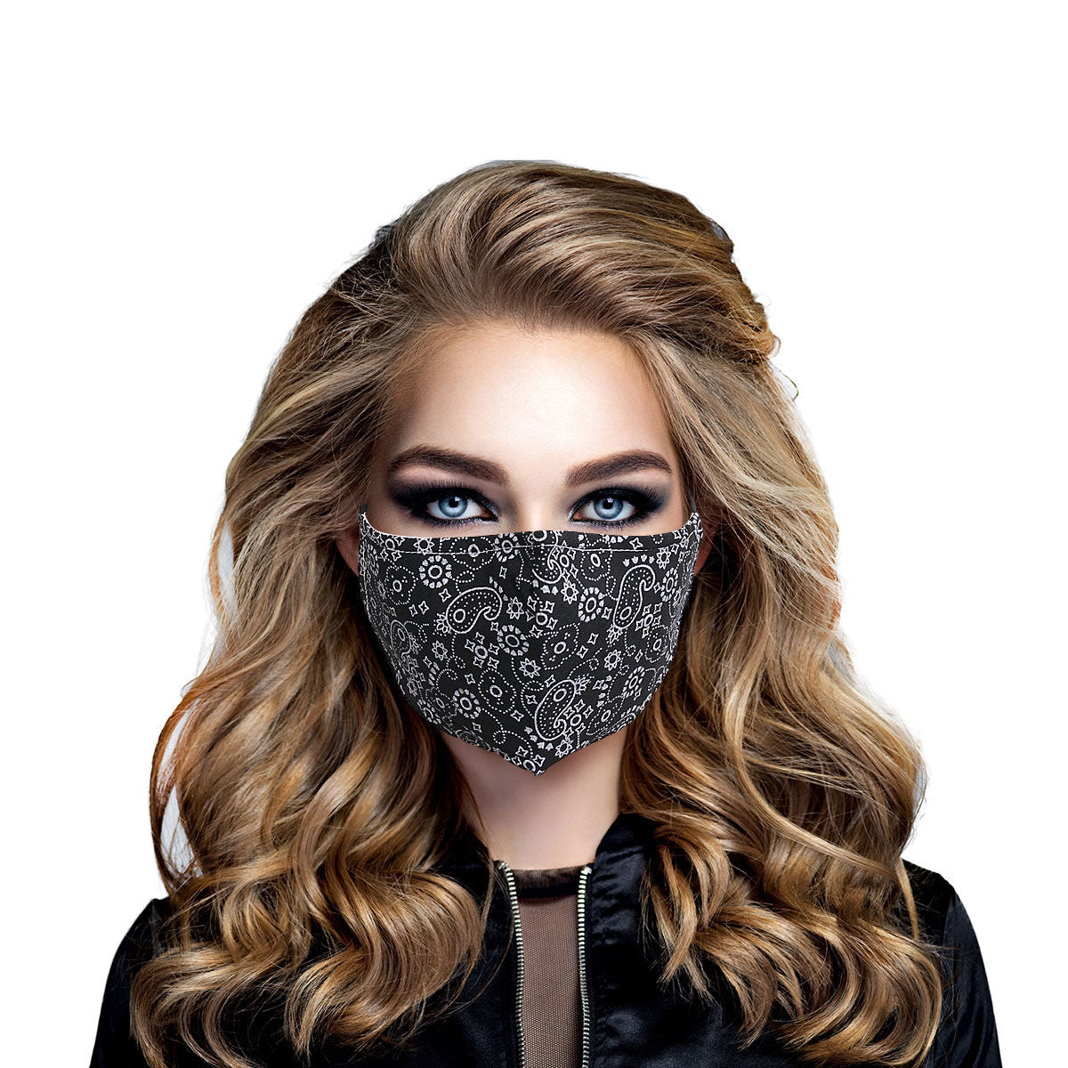 Black Bandana Print Mask