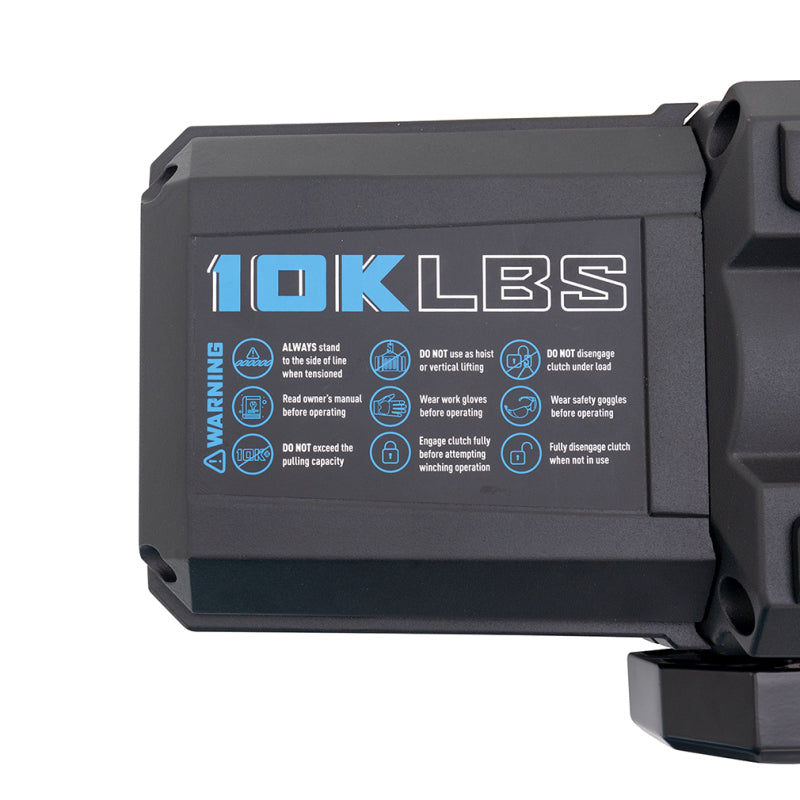 Heavy-duty lifting mechanism with '10K LBS' capacity label on a white background