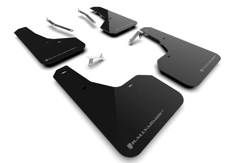 Rally Armor 22-24 Subaru Forester &amp; Wilderness Black UR Mud Flap w/Grey Logo