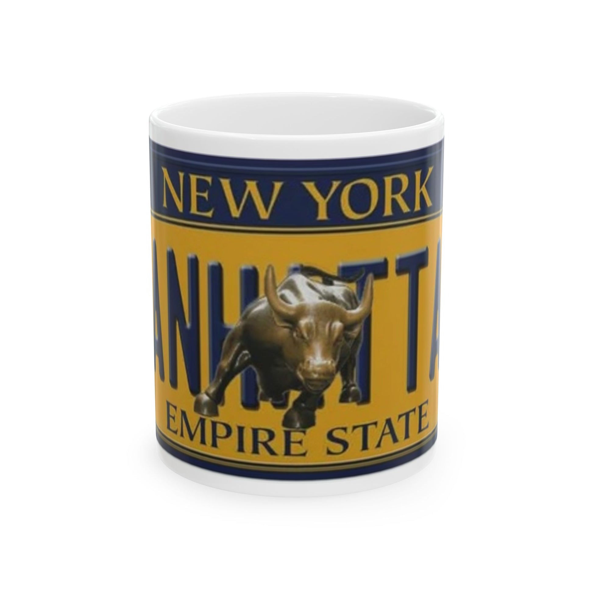 Manhattan Wall Street Bull Ceramic Mug