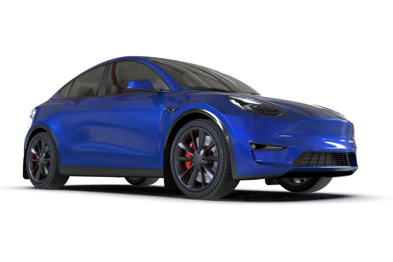 Rally Armor 20-26 Tesla Model Y, Juniper Y Black Mud Flap - Metallic Black Logo