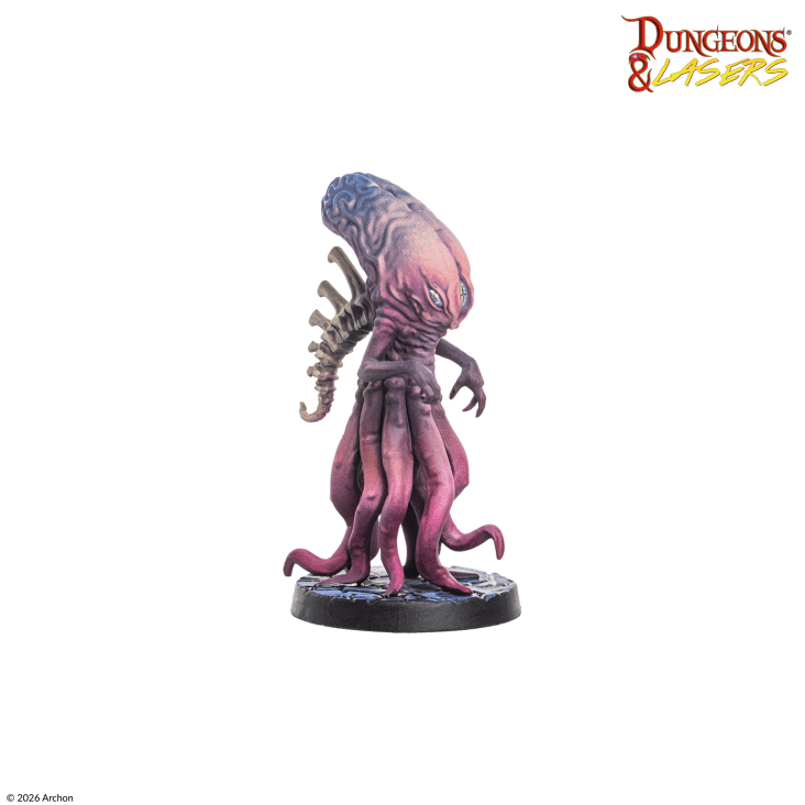 Fantasy figurine with tentacles on a white background, featuring the 'Dungeons & Dragons' logo.