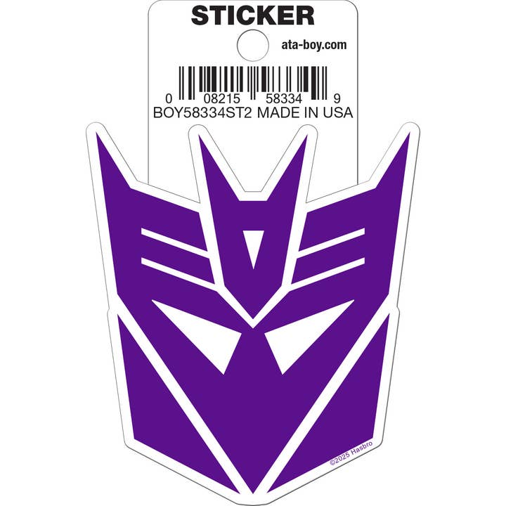 Ata-Boy Stickers: Die Cut Vinyl Sticker - 3" - Transformers - Decepticon Logo