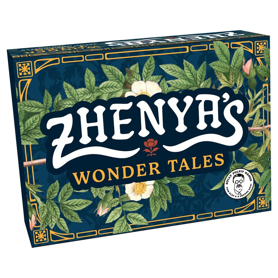 Box of Zhenya's Wonder Tales with floral design on a blue background