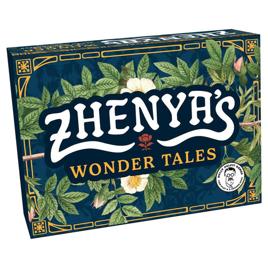 Box of Zhenya's Wonder Tales with floral design on a blue background