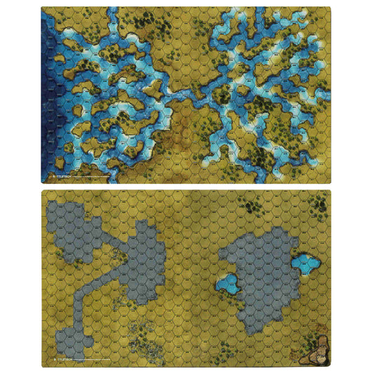 BattleTech: Battle Mat - Savannah River Delta/City Ruins