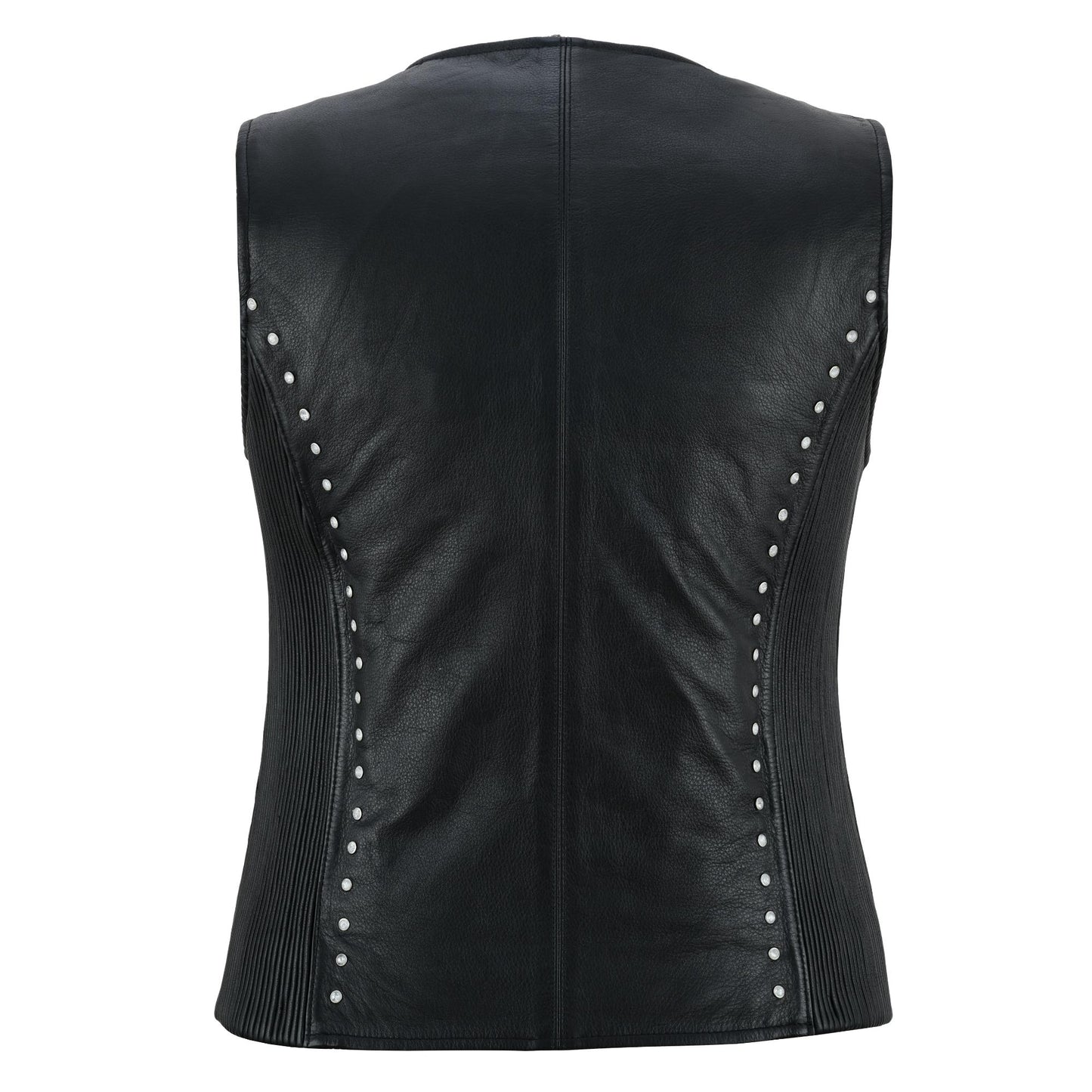 Bac Of Biker Babe Women’s Studded Leather Motorcycle Vest