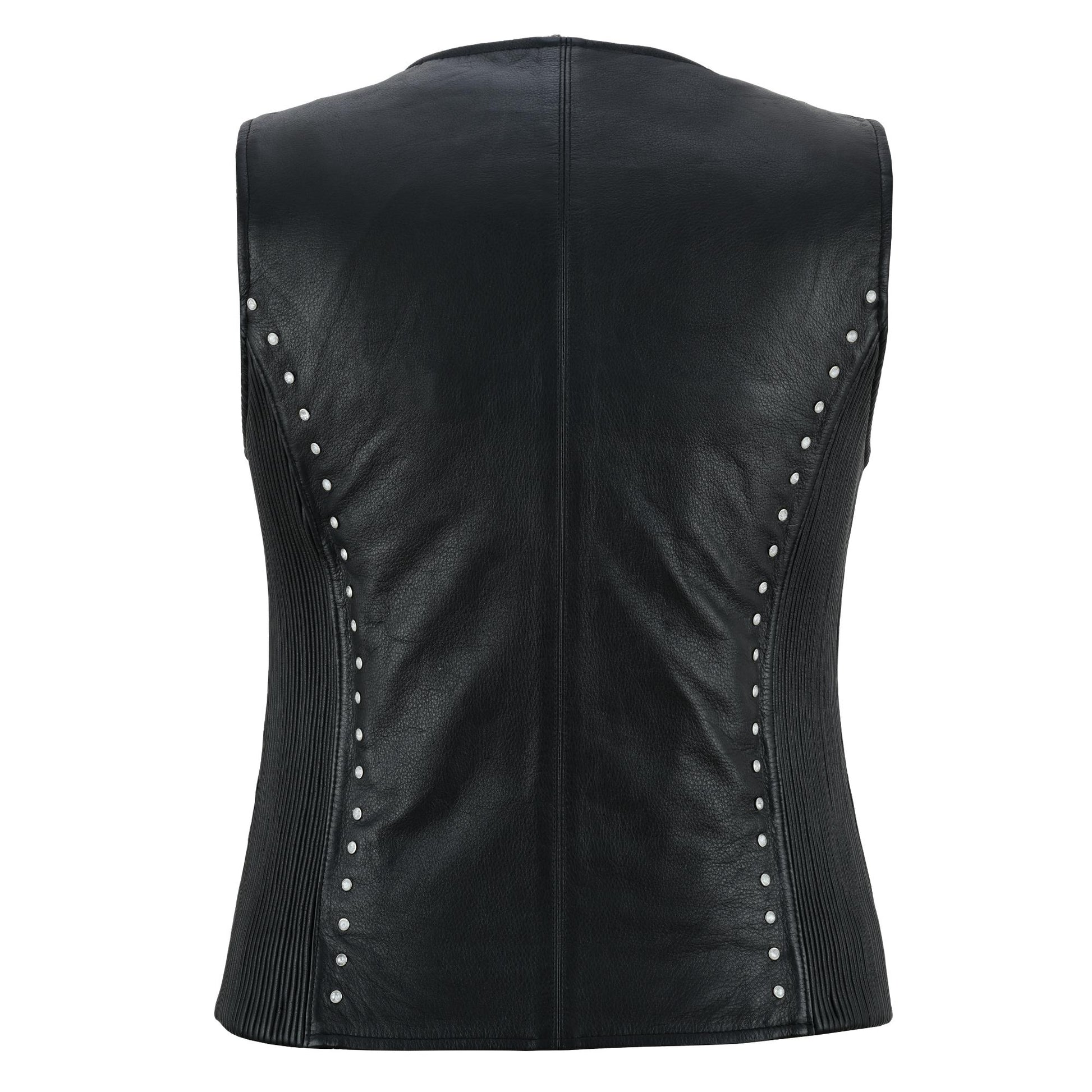 Bac Of Biker Babe Women’s Studded Leather Motorcycle Vest