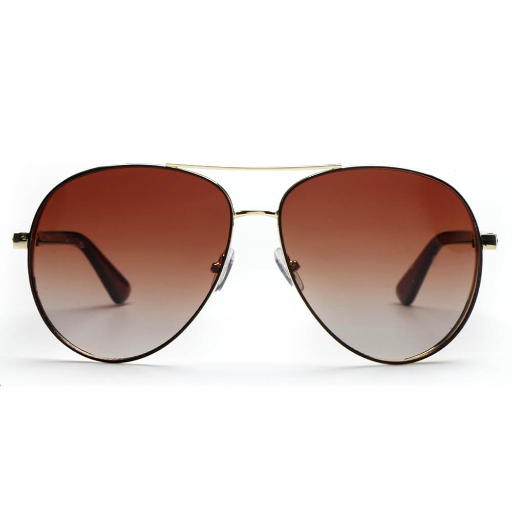 Kearny - Classic Flat Top Brow Bar Aviator Fashion Sunglasses