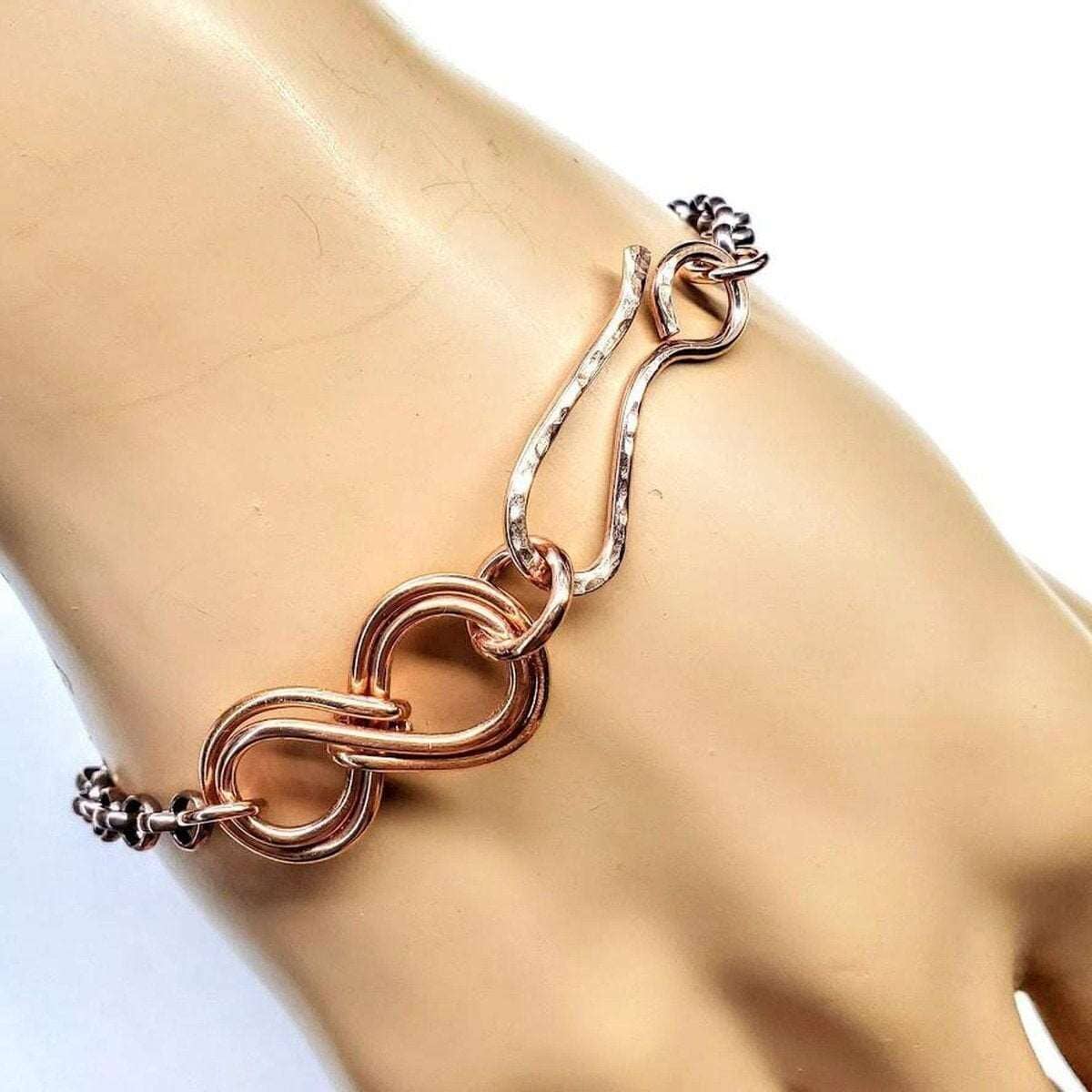 Copper Double Infinity Chain Bracelet