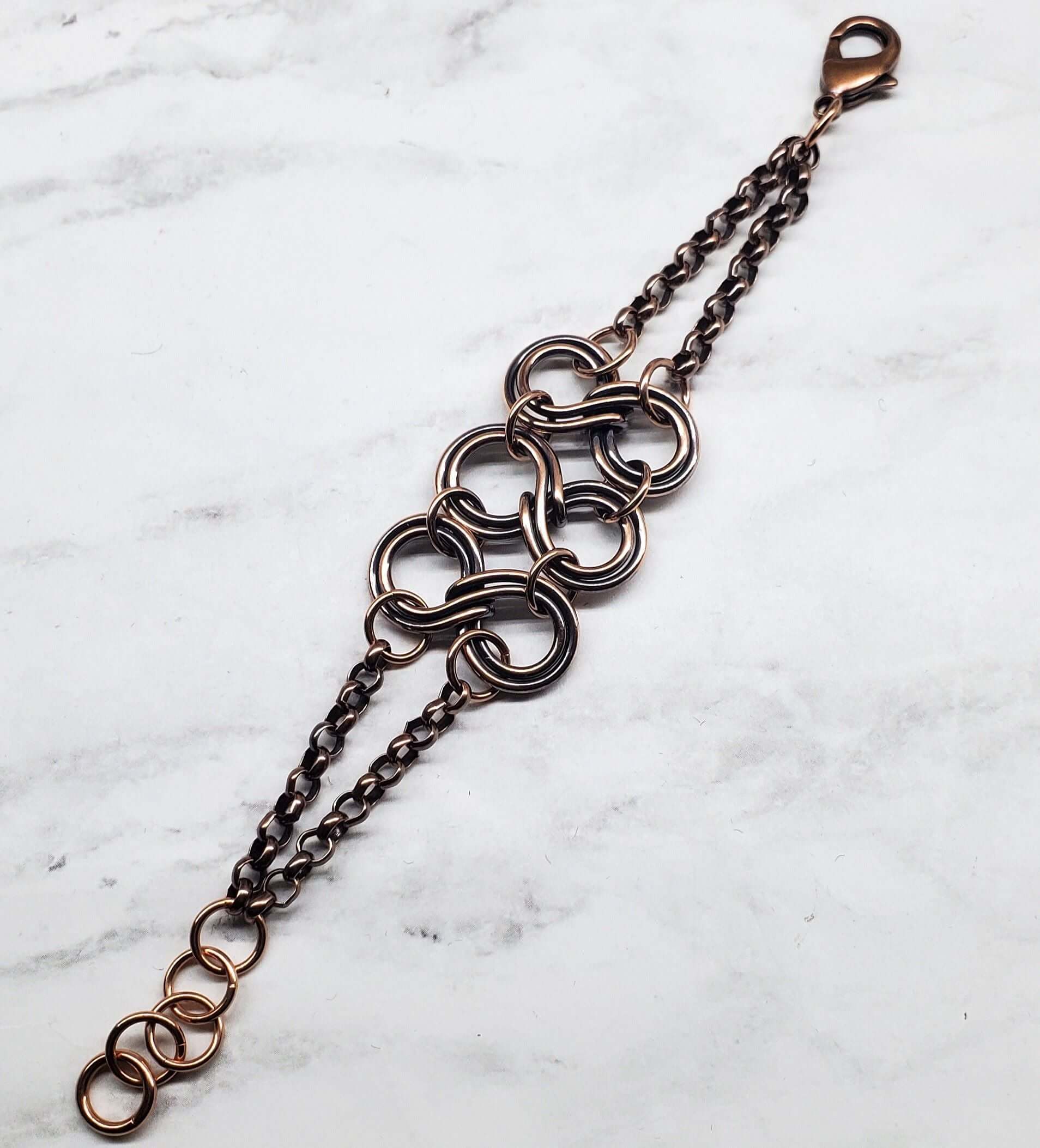 Infinity bracelet on a marble surface