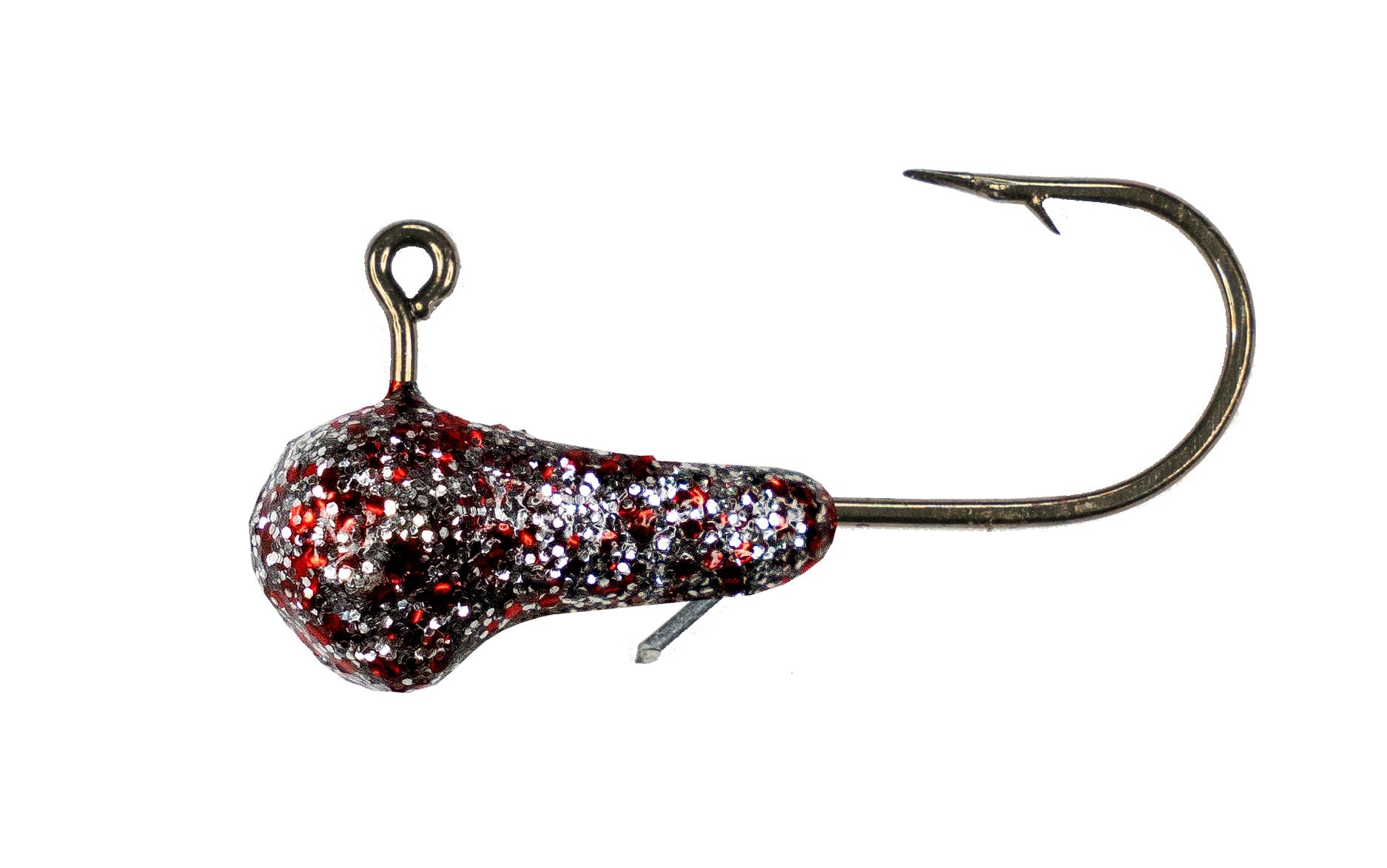 Fishing lure with a hook on a white background