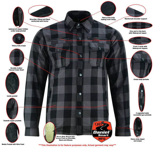 Infographic Armored Flannel Shirt - Gray