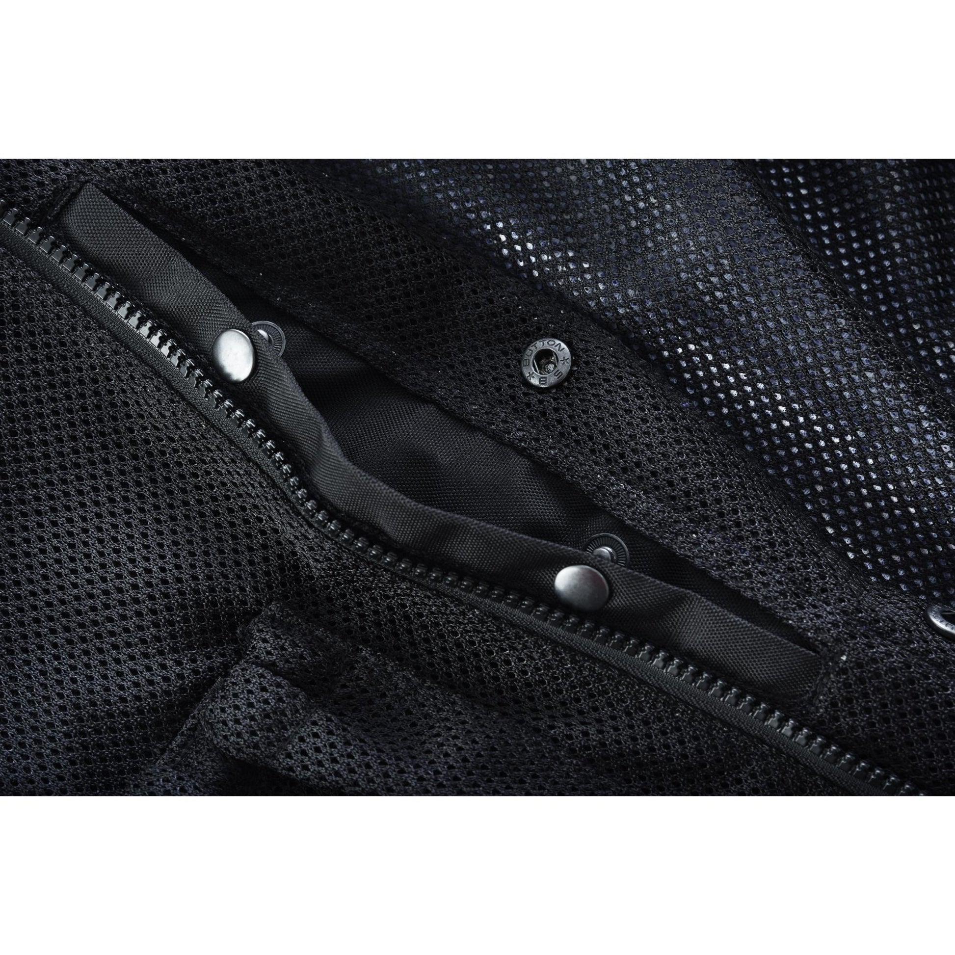 Pocket Snaps Blue Soul Men's Black Mesh Textile Vest with Blue Paisley Liner