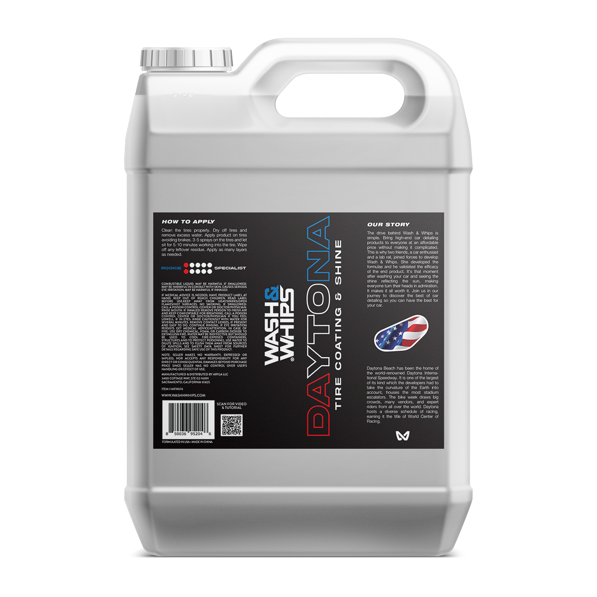 Daytona tire coating container with label on a white background