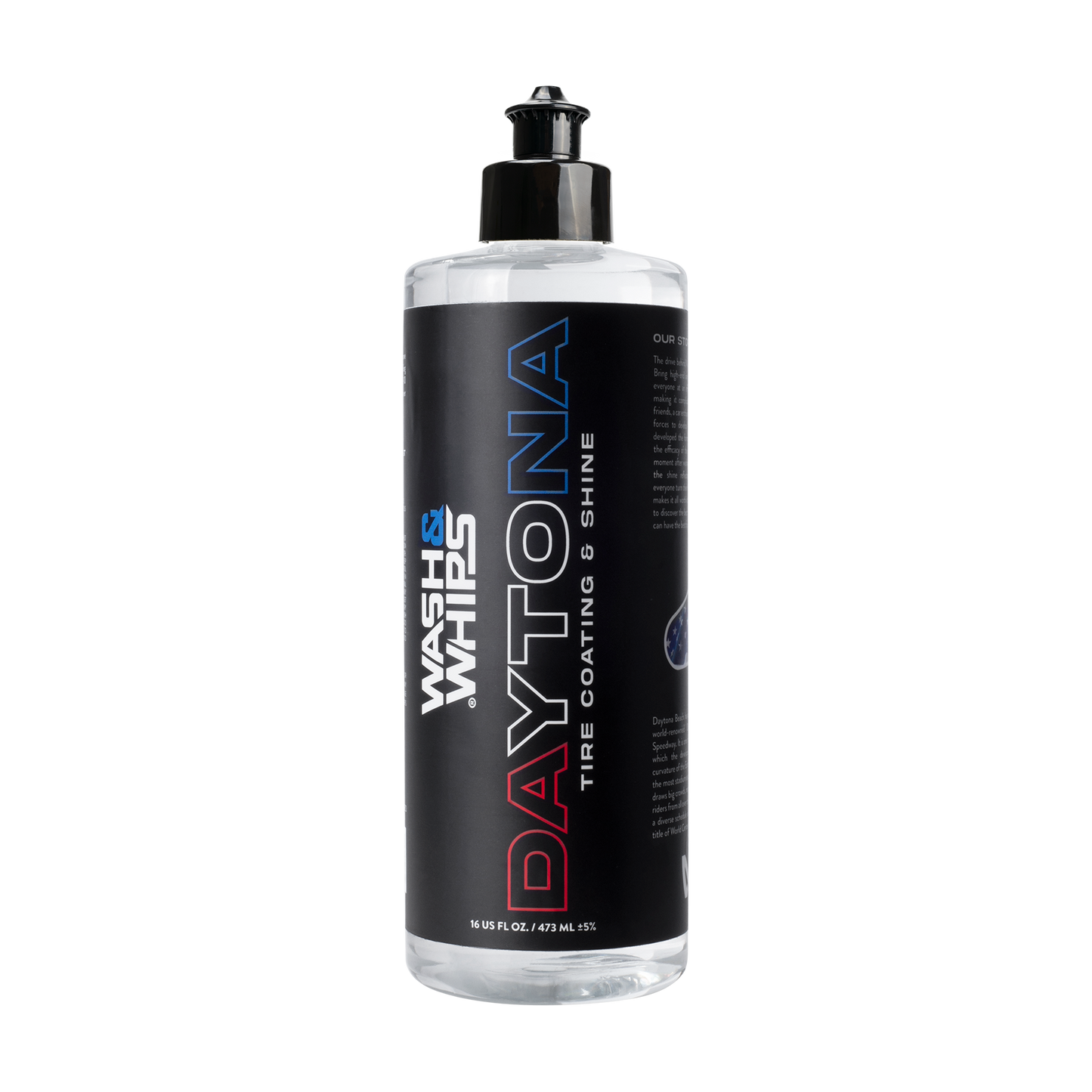 Daytona tire coating and shine bottle on a white background