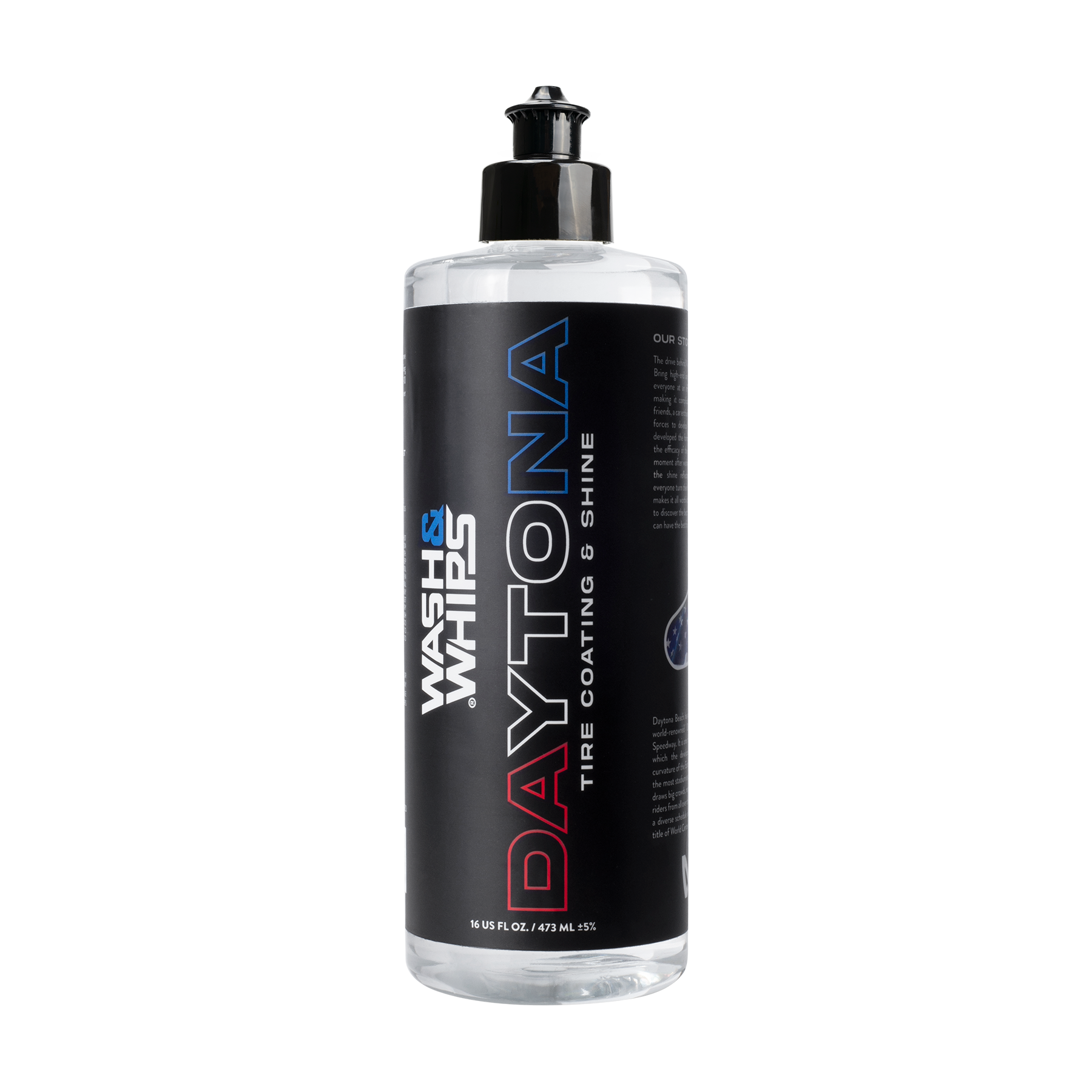 Daytona tire coating and shine bottle on a white background