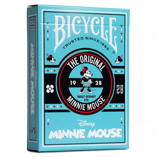 Bicycle playing card box featuring Minnie Mouse design on a white background