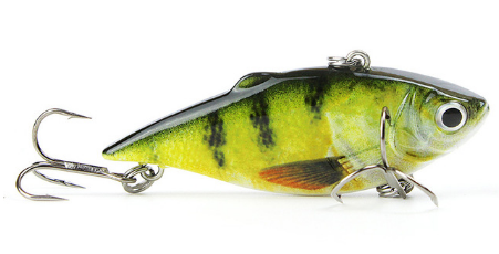 Green Fishing lure with a detailed design on a white background