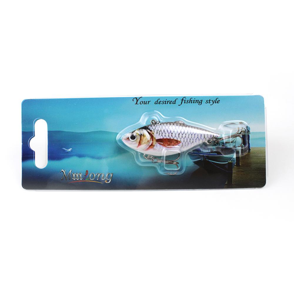 Fishing lure with packaging featuring a scenic background