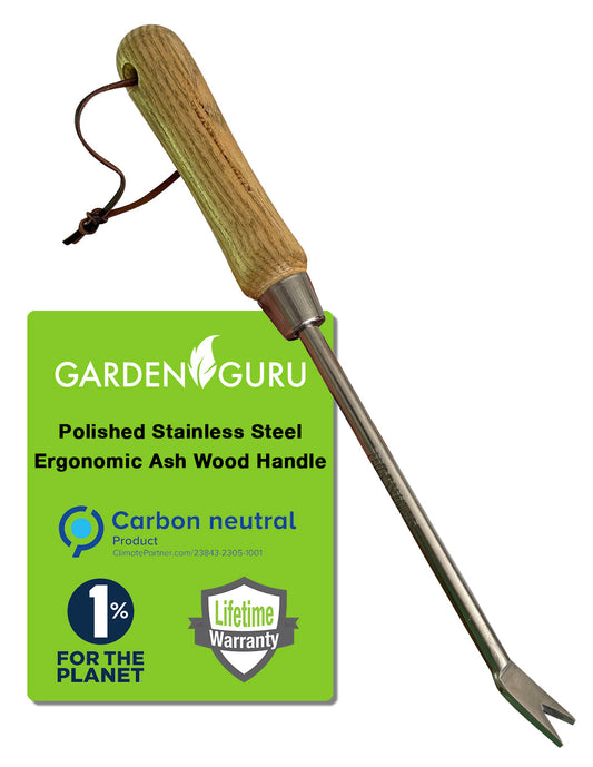 Stainless Steel Garden Dandelion Weeder (classic wood handle)