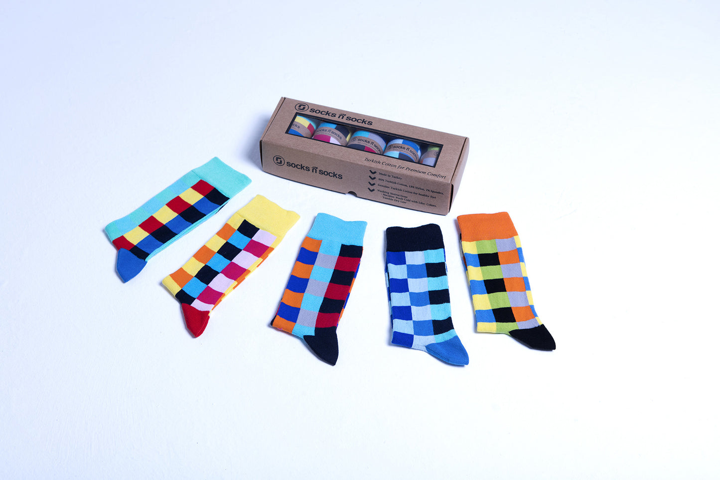 Men's Traditional Blocks Socks 5 Pack