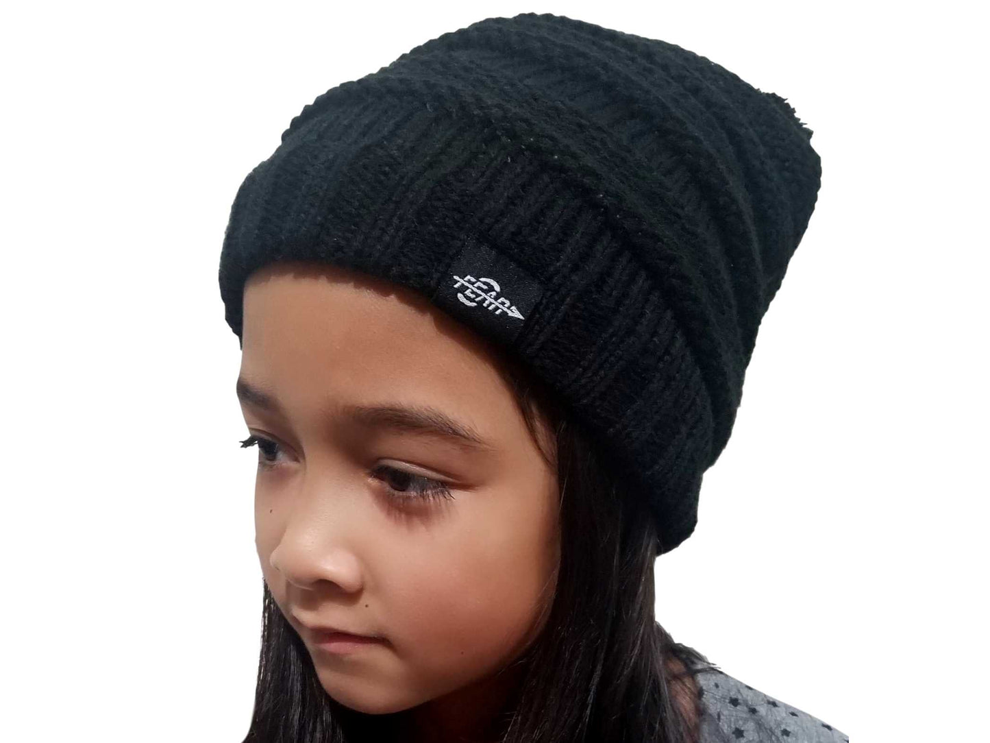 Plush Insulated Black Beanie Knitted All Weather Hats