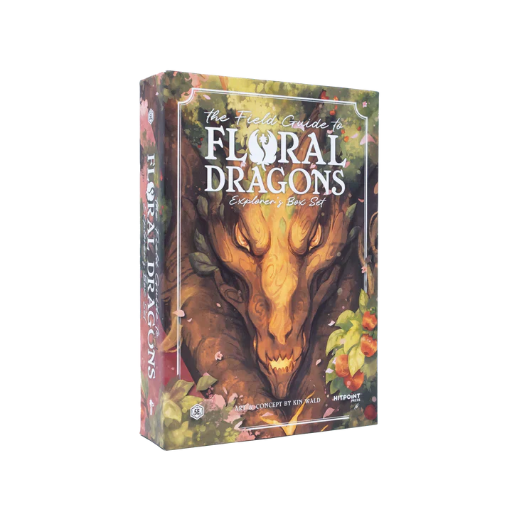 Board game box for 'Floral Dragons' on a white background