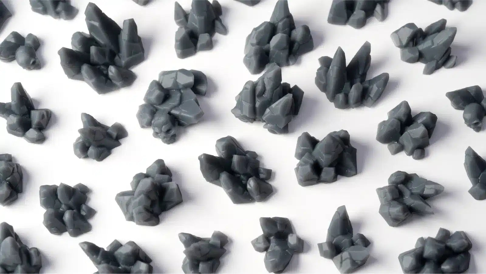 Pattern of gray rocky formations on a white background
