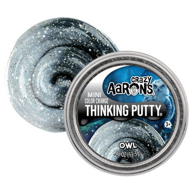 Crazy Aaron's Thinking Putty in owl design with color-changing effect