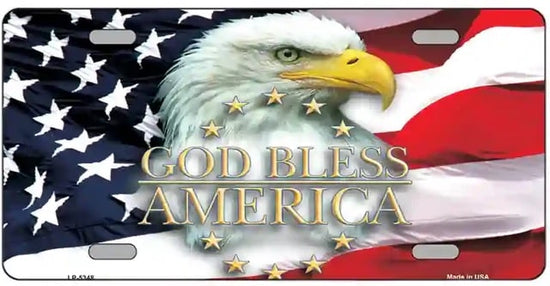 God Bless America Eagle Vanity License Plate