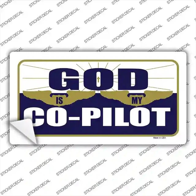 God Is My Co-Pilot Novelty Sticker Decal