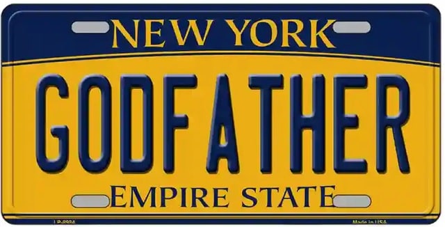 Godfather Novelty NY License Plate