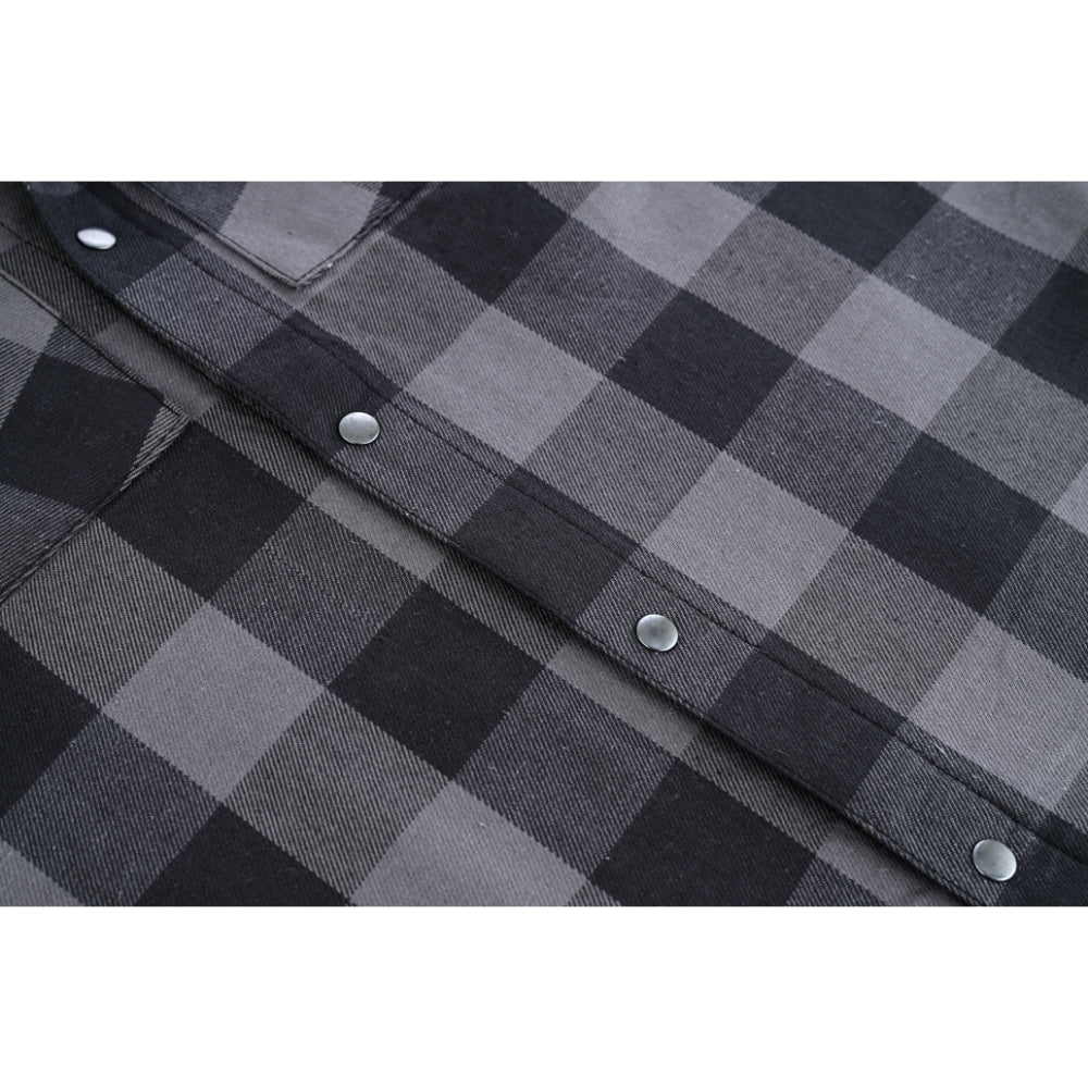 Gray Champ Men's Gray Black Sleeveless Flannel